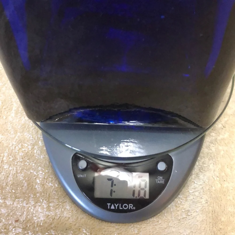 Handmade Cobalt Blue Glass Utensil Crock 8.5”x5”
